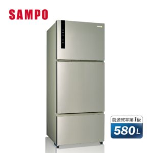 【現金價請看標籤】SAMPO 聲寶 SR-B58DV(Y6) 一級能效全平面鋼板系列變頻三門冰箱 580公升 香檳銀 全新公司貨 含定位安裝